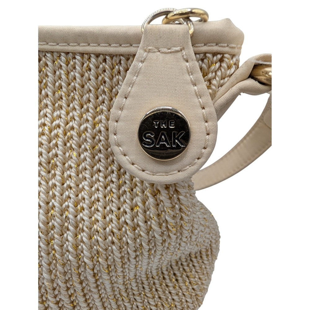 The Sak Shoulder Bag Cream Gold Metallic Crochet Woven Boho - Medium - Picture 6 of 15